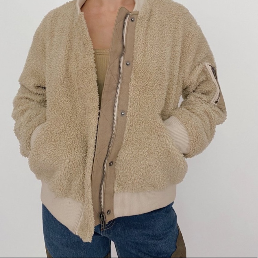 Free People Teddy Fleece Bomber